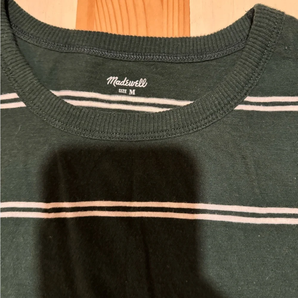Madewell Green Striped T-Shirt - Picture 2 of 3